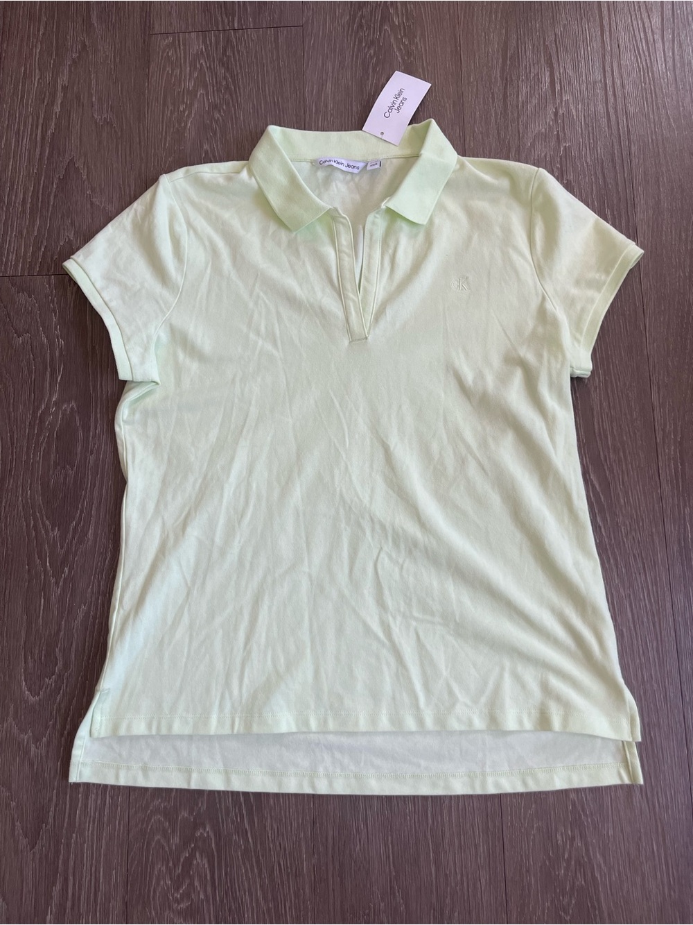 Calvin Klein Jeans Short-Sleeve Polo Shirt - Light Green Women's